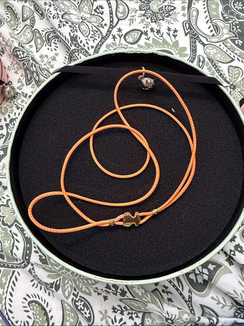 TOUS Orange Cord Necklace with Gold Accent